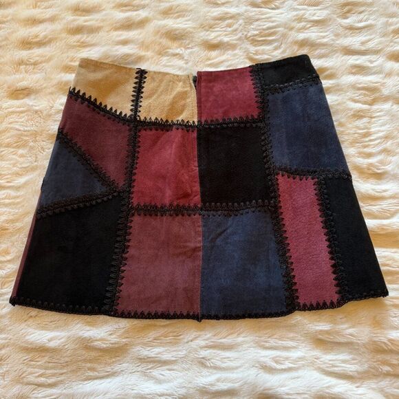 Zara Suede Patchwork Mini Skirt - Picture 7 of 14